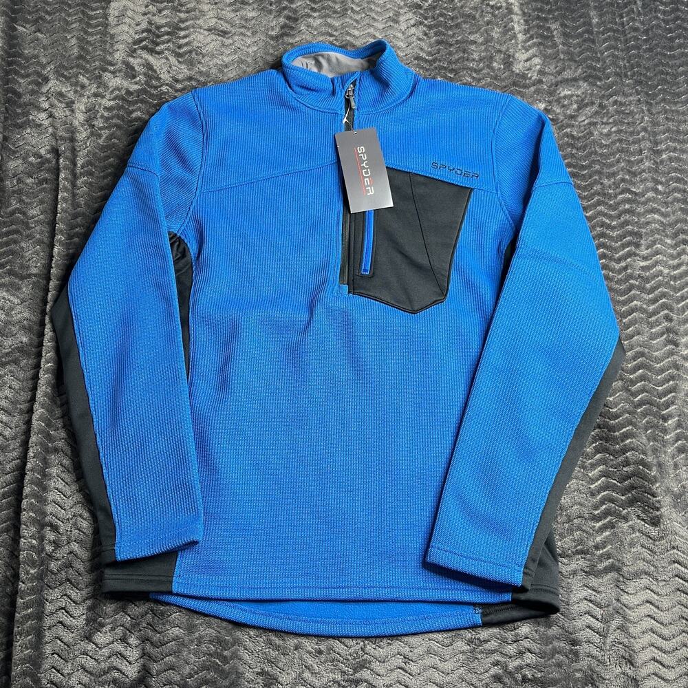 Spyder Bandit Half Zip Fleece Pull Over Jacket Men's Size M Blue NWT